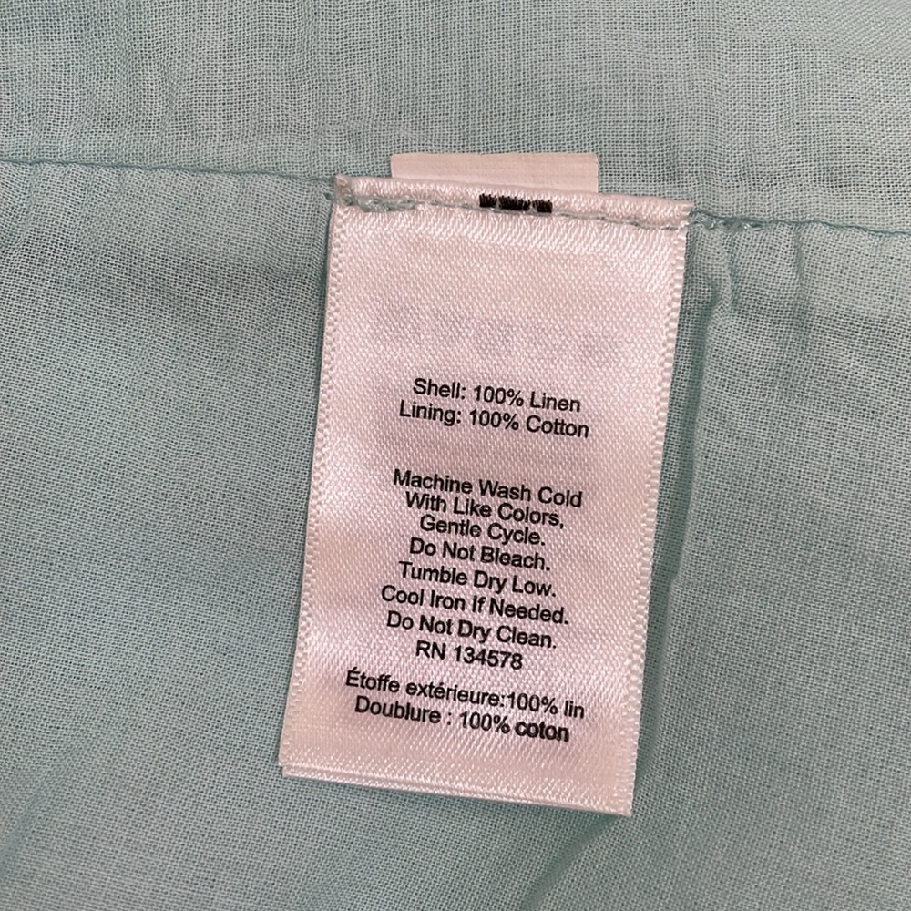 Vineyard Vines Linen Dress Size 12 Sea-foam Color Relaxed Fit EUC - Picture 9 of 9